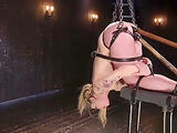 Blonde slave double penetration dildo