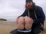 TEEN BUTTHOLE LICKED ON THE BEACH BY A BIKER