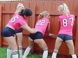 Teen soccer chicks twerking on cock