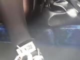 Voyeur upskirt shot in public bus