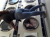 Juicy ass Latina washing clothes.