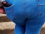 Close up Candid fat ass in jeans