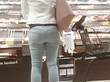 Tight teen jeans ass