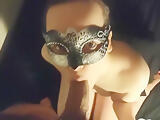 Masked girl teases